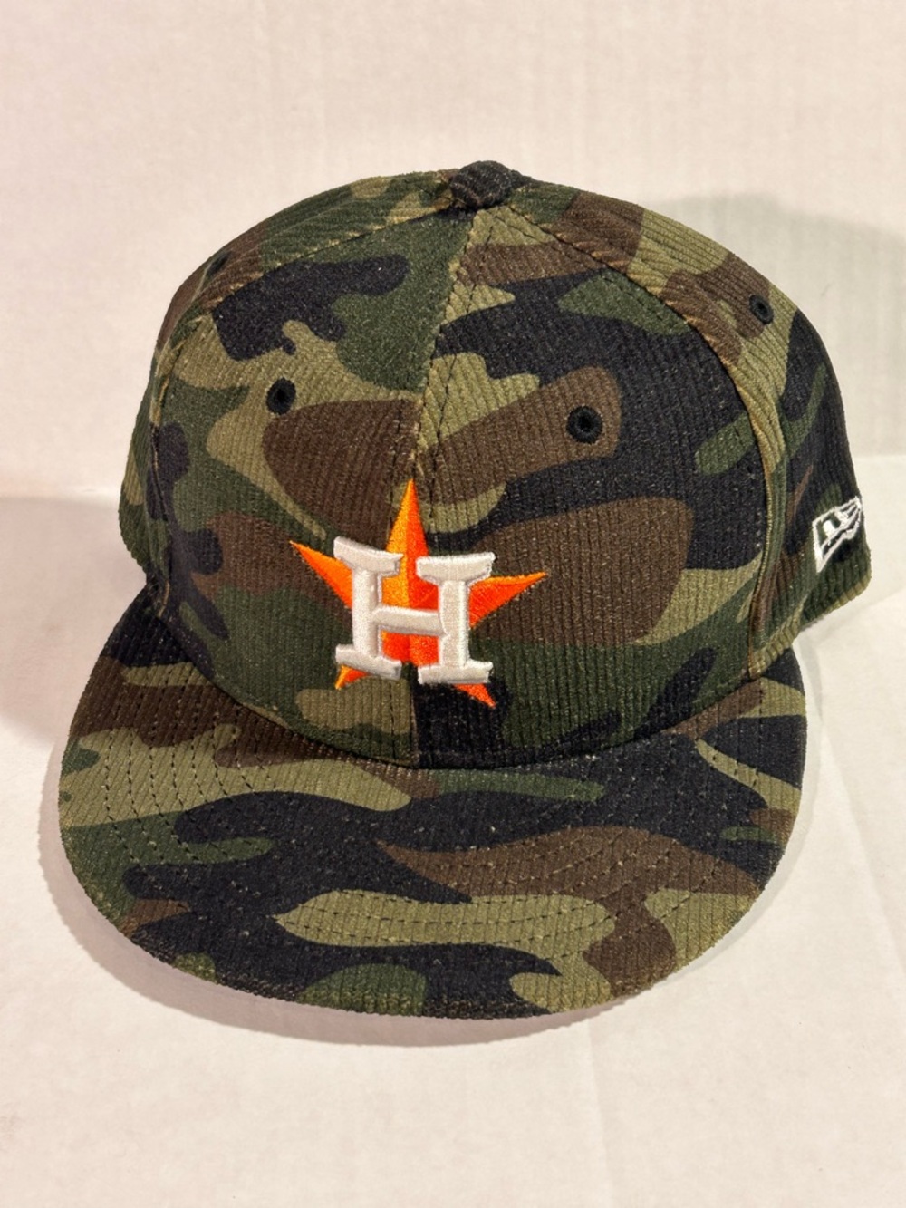 New Era 59FIFTY Houston Astros Camo Corduroy Fitted Hat sz 7 1/2 MLB Baseball